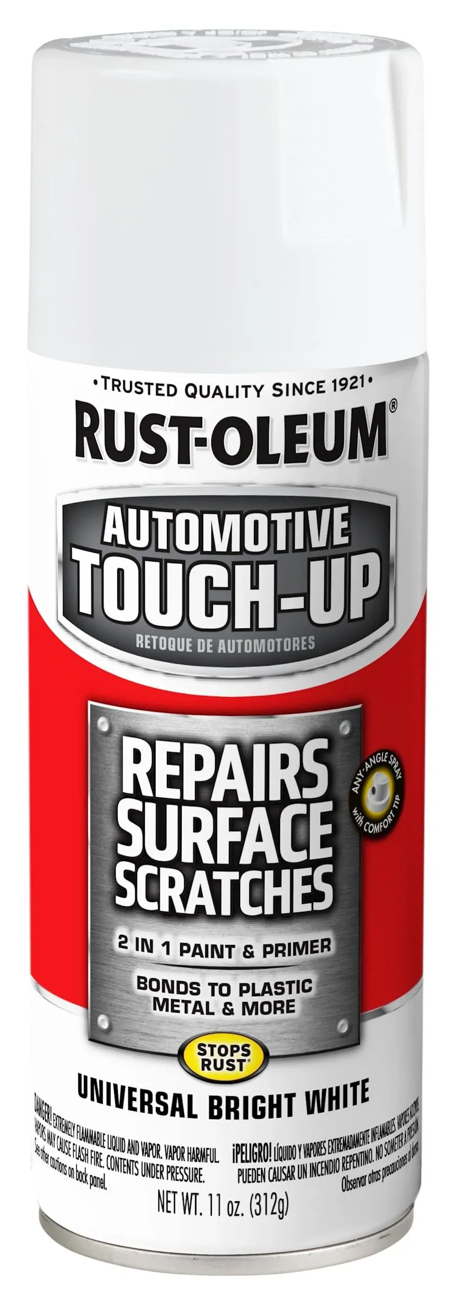 Rust-Oleum 292325 Automotive Universal Touch-Up Spray Paint, 11 oz, Bright White