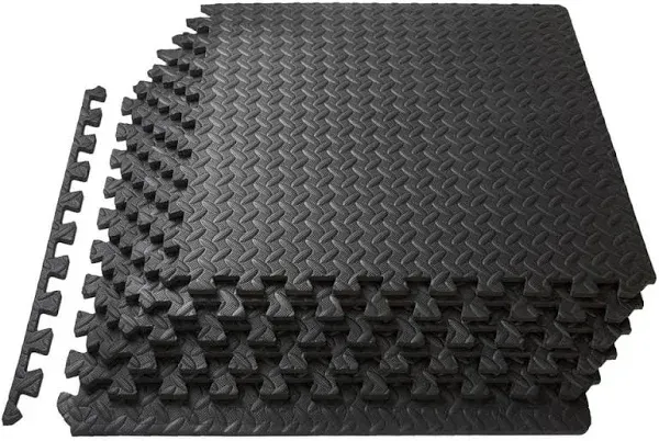 GYM RUBBER FLOORING Tiles Garage Home Fitness Exercise 24 SQFT Workout Floor Mat