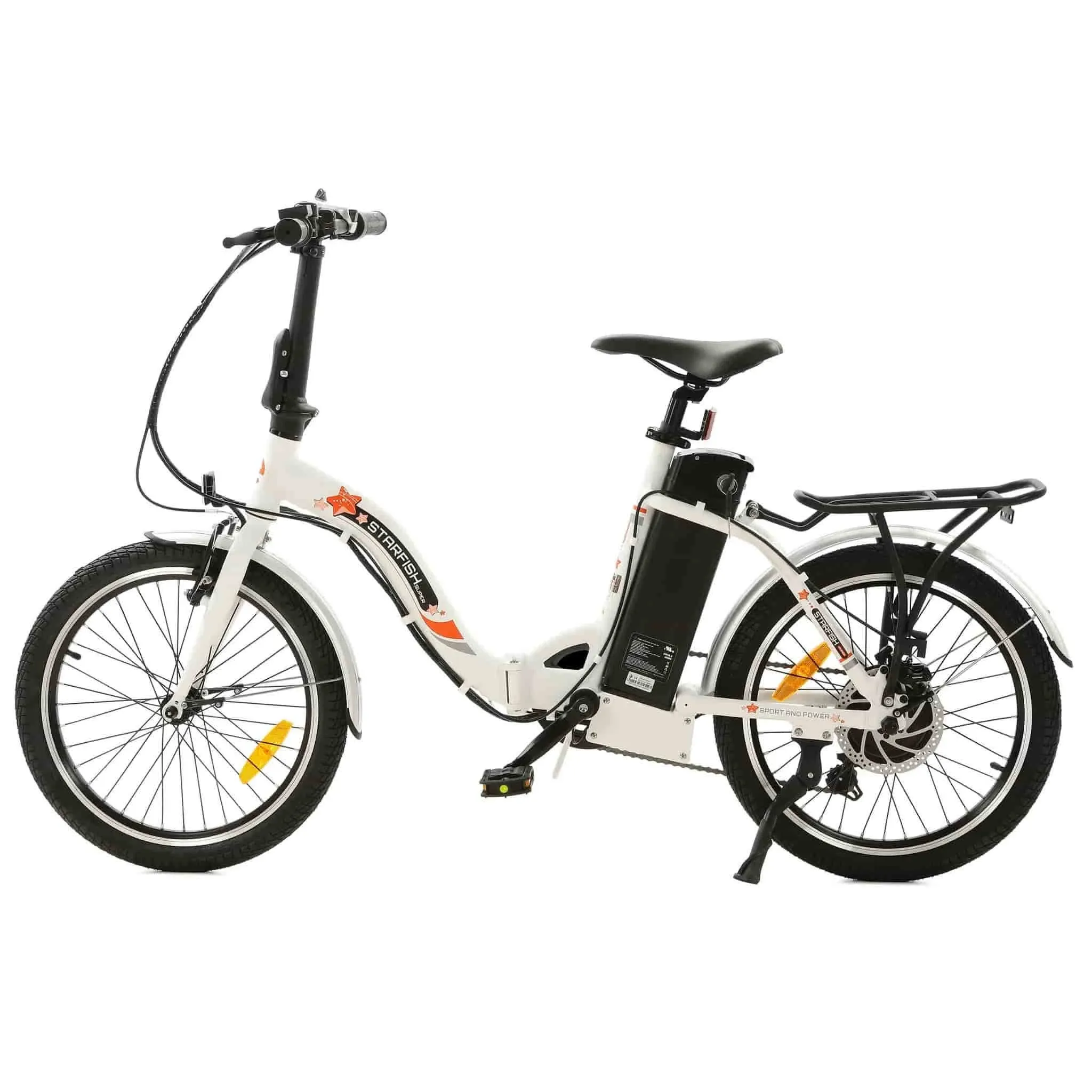 Ecotric Starfish 20inch Portable and Folding Electric Bike - UL Certified White