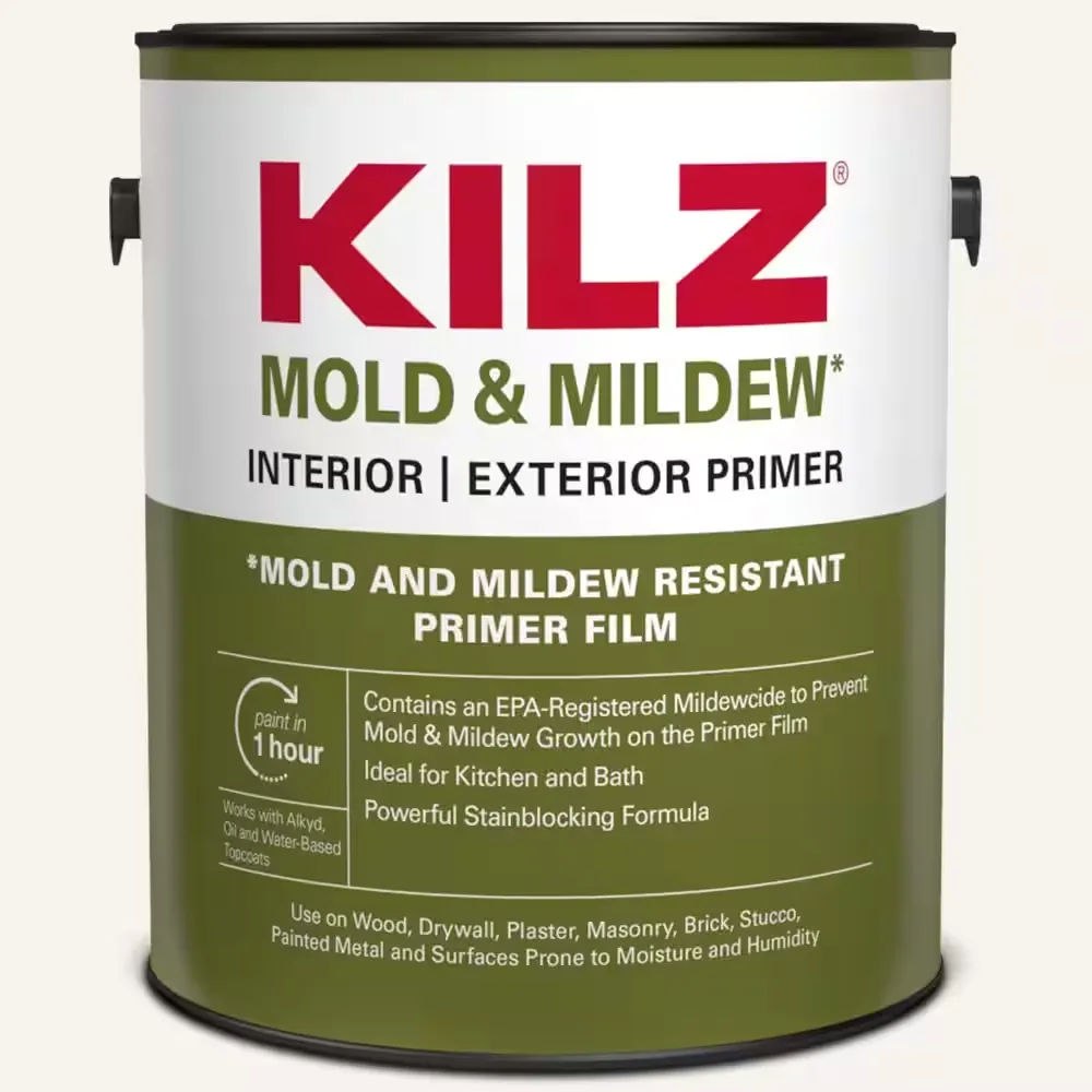 KILZ Mold & Mildew White Flat Water-Based Alkyd Mold Killing Primer 1 qt