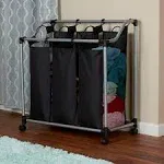 Household Essentials Rolling Mesh Triple Laundry Sorter