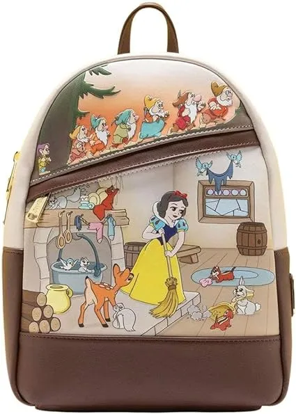 Loungefly Disney Snow White and Seven Dwarfs Multi Scene Womens Double Strap Shoulder Bag Purse