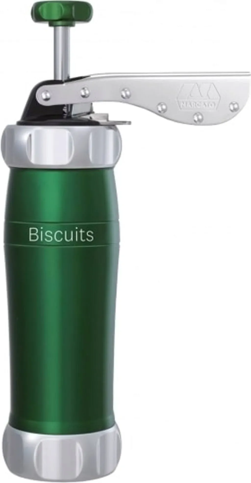 Marcato Atlas Deluxe Biscuit Maker Press, Made in Italy, Includes 20 Cookie Disc Shapes, Green