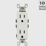 Leviton M24-05325-wmp Decora Duplex Outlet, White