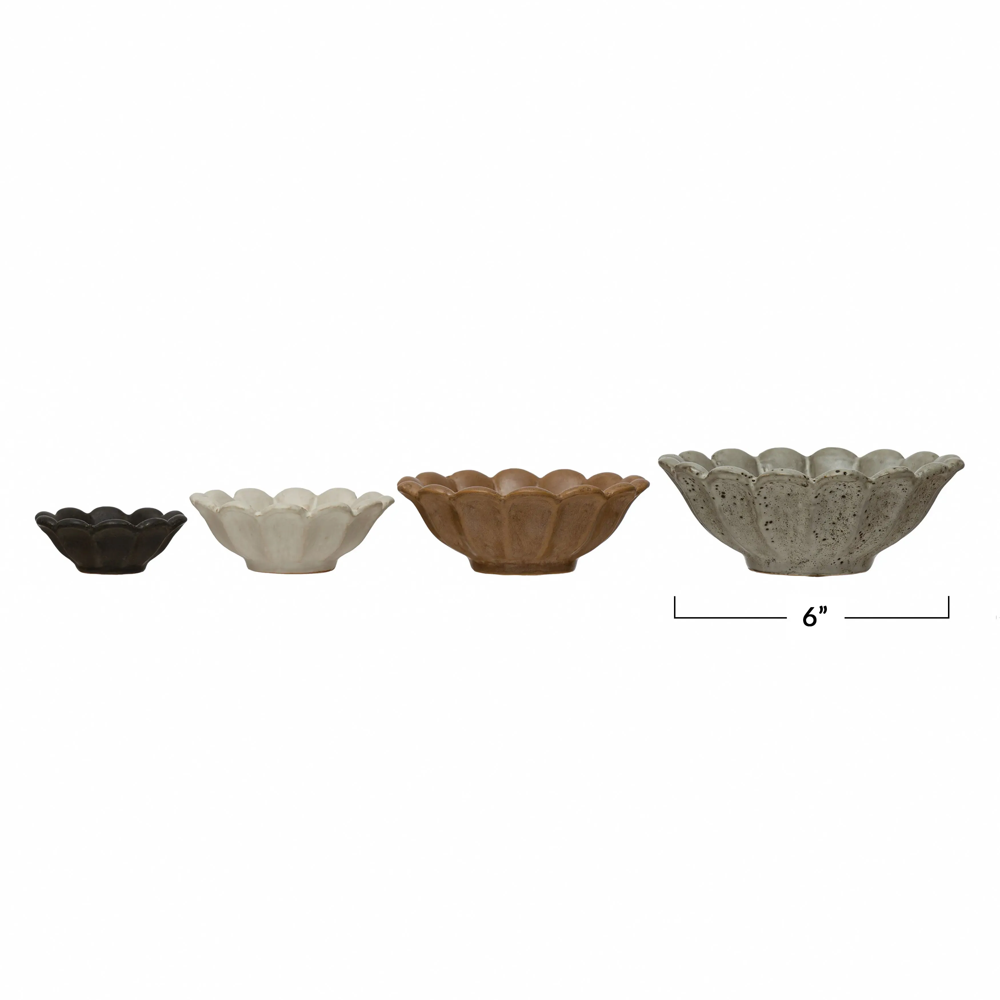 Stoneware Flower Bowl Set