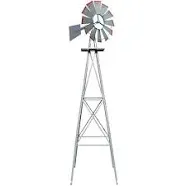 8 ft. Ornamental Windmill Backyard Garden Decoration Weather Vane 4 Legs