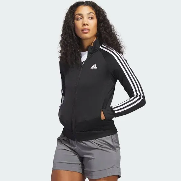 Adidas Women's Warm-Up Tricot Slim 3-Stripes Track Jacket Black S