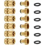 Garden Hose Quick Connector Solid Brass,3/4 Inch GHT Thread Fitting No-Leak Wate