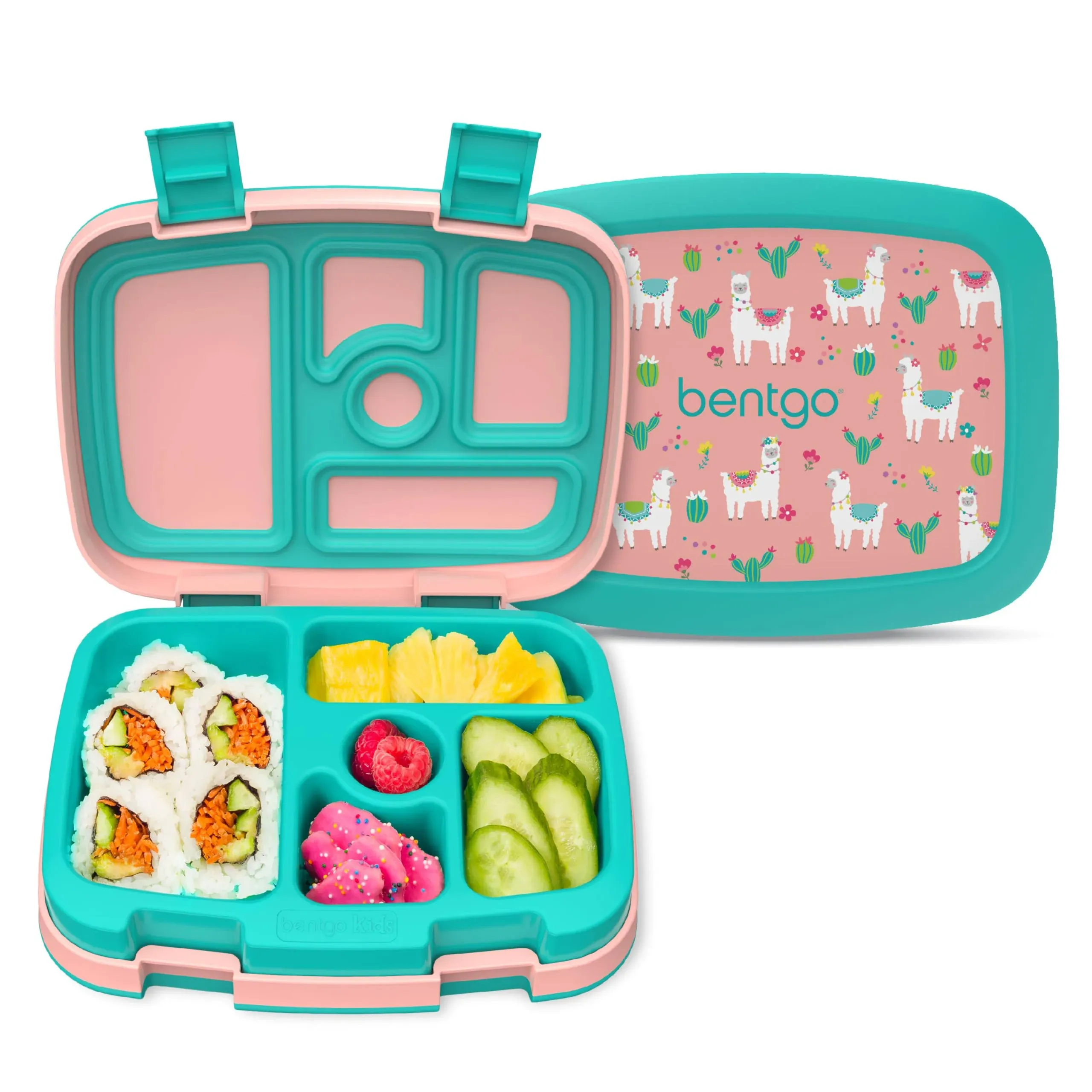 Bentgo Kids Lunch Box, 2"H x 6-1/2"W x 8-1/2"D, Llamas