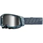 100% Racecraft 2 Battleship-Silver Mirror Lens Goggles