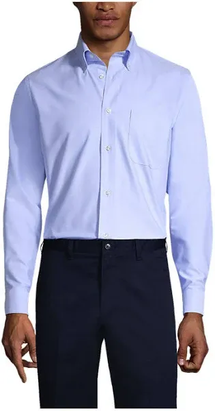 Lands' End School Uniform Men's Tall Long Sleeve Solid Oxford Dress Shirt