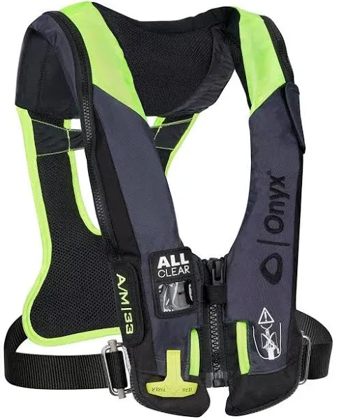 Onyx Impulse A/M 33 All Clear w/Harness Auto/Manual Inflatable Life Jacket - Grey [134300-701-004-21]