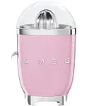 SMEG 50's Retro Style Citrus Juicer with Drip Free Spout, Automatic Activation, and Efficient Straining, Pink CFJ11PKUS