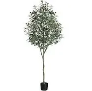 Artificial Olive Tree 4FT Tall Faux Plants Olive Silk Tree with Branches and Fruits in Pot Fake Trees Indoor Outdoor Decor for Home Office Living Room Floor（1pack）