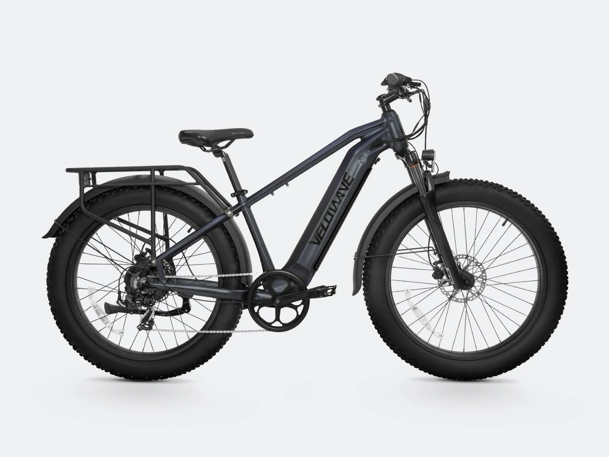 Long Range All-Terrain Electric Off Road Fat Tire Bike , Dark Gray