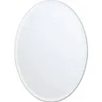 Better Bevel 28-in Clear Oval Frameless Bathroom Mirror | 17114