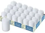 Hyoola White Pillar Candles 2x3 inch - 24 Pack Unscented Bulk Pillar Candles - European Made