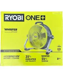 Ryobi PCL813B ONE+ 18V Cordless Hybrid Whisper Series 14 in. Air Cannon Fan (Tool Only)