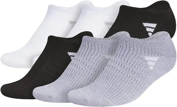 Adidas 6-pack Superlite No Show Performance Socks In Animal Print