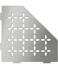 Schluter Pentagon Corner SHELF-E Floral Design Brushed Stainless Steel SES2D5EB