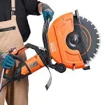 VEVOR Electric Concrete Saw, 16 in, 3200 W 15 A Motor Circular Saw Cutter with Max. 6 in Adjustable Cutting Depth, Wet Disk Saw Cutter Includes