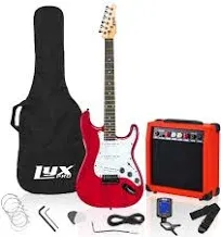 LyxPro Full Size Electric Guitar with 20w Amp, Package Includes All Accessori...