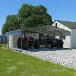 Steel Carport, Galvanized Multiple Sizes Veikous Canopy Color: Gray Size: 20' W x 20' D