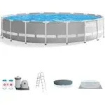 Intex 18ft x 48in Prism Frame Above Ground Swimming Pool Set with Pump