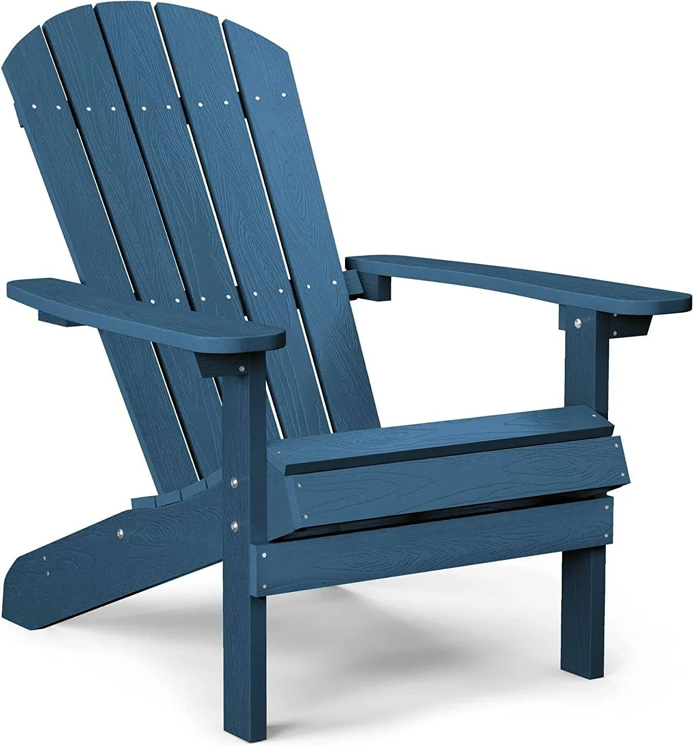 YEFU Plastic Adirondack Chairs Weather Resistant, Patio Chairs 5 Steps Easy Installation, Like Real Wood, Lawn, Outside, Garden Chairs (Navy Blue)