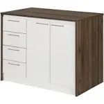 Myro Kitchen Island Gray Oak and White