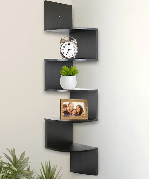 Greenco Corner Shelf 5 Tier Floating Shelves for Wall