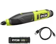 RYOBI USB Rechargeable Power Carver Lithium Battery 3 Attachments FVH51K New