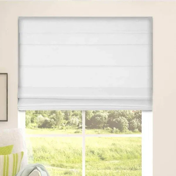 Arlo Blinds White Room Darkening Cordless Lift Fabric Roman Shades