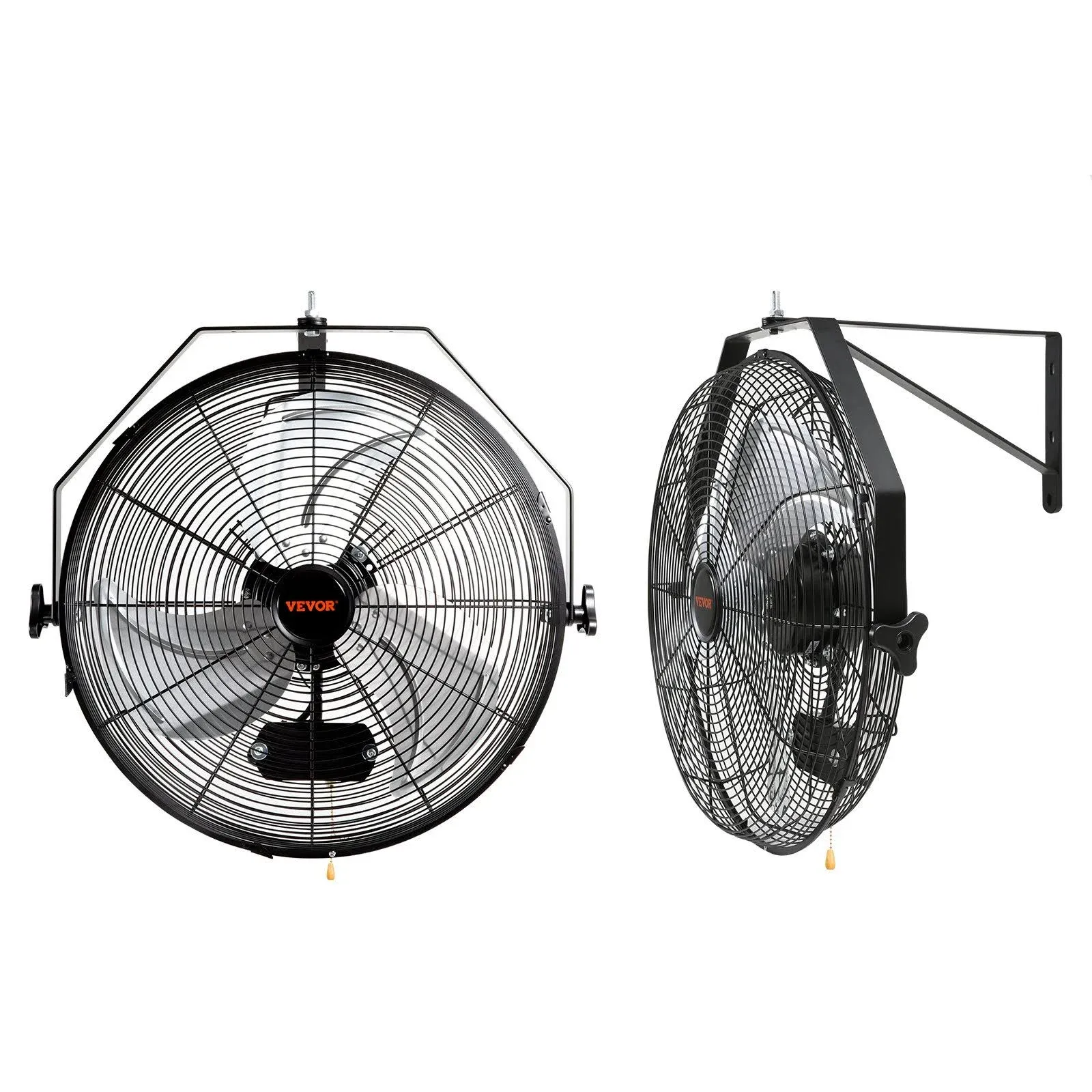 VEVOR Wall Mount Fan 2 Pcs 18 inch Waterproof 3-Speed High Velocity Max 4000 CFM ...