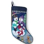 Lands' End Needlepoint Christmas Stocking - Singing Snowmen