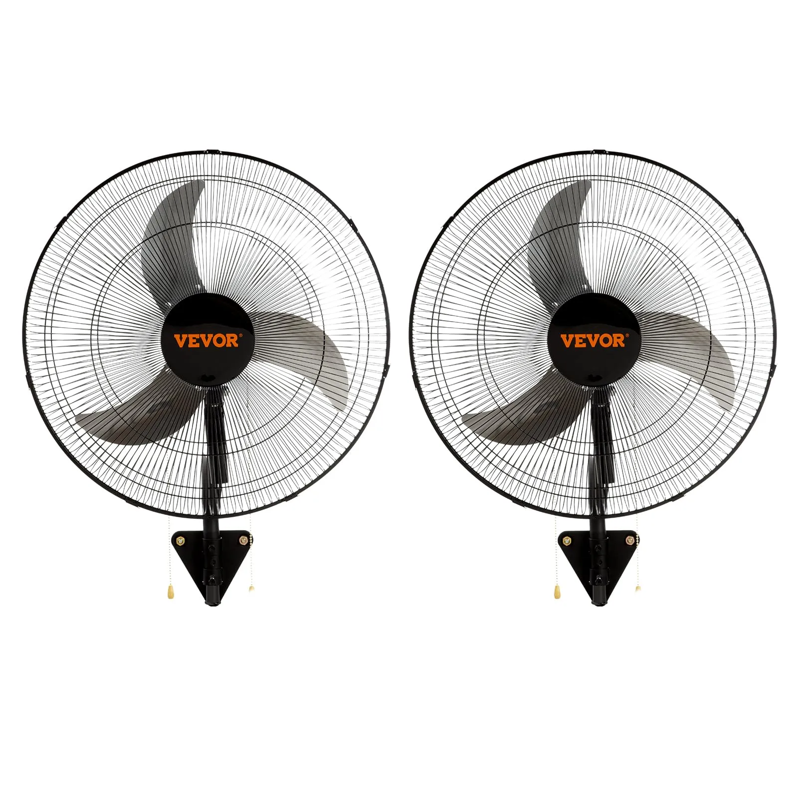 VEVOR Wall Mount Fan Oscillating 3-speed High Velocity Max. 4000 CFM Industrial Wall Fan 2 Pcs