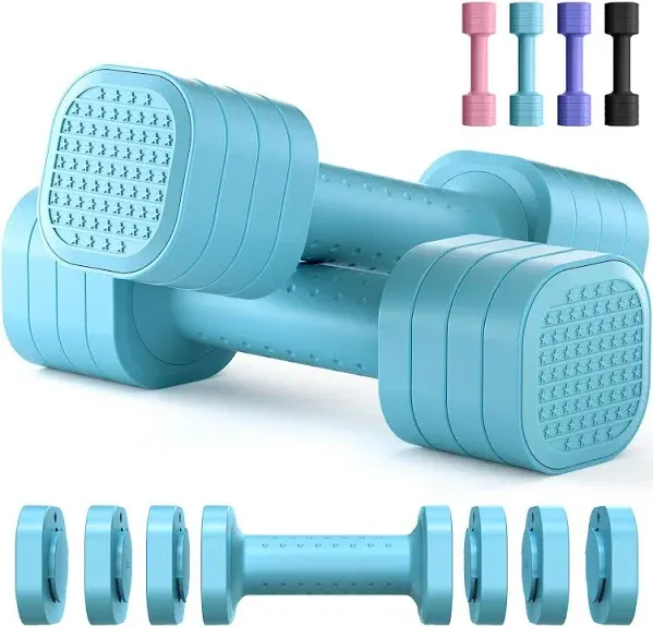 Adjustable Dumbbell Set (2-Piece), 4-in-1 Women&#039;s Free Weight Dumbbell Set