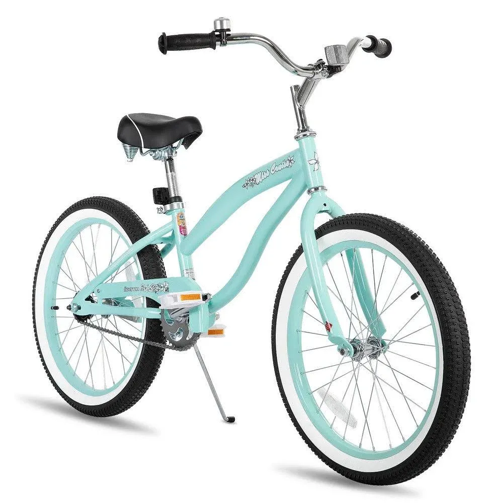  20&#034; 24&#034; 26&#034; Beach Cruiser Bike for Girls, Green 20 Inch With Coaster Brake