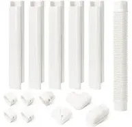 3" W 16.1Ft L Line Set Cover Kit for Mini Split Air Conditioners Decorative PVC Slim Line Cover for Central AC & Heat Pumps Systems Tubing Cover (3" W 16.1Ft L)