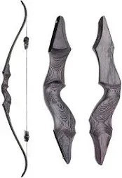 Archery Takedown Recurve Bow 60inch 30lbs,35lbs,40<wbr/>lbs,45lbs,50lb<wbr/>s,55lbs,60bs ...