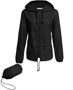 Women Ladies Raincoat Windproof Waterproof Jacket Hooded Rain Coat Outdoor Long Sleeve Outwear