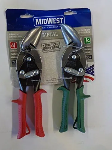 MIDWEST SNIPS MWT-6510C Aviation Snip Set,Offset,1-1<wbr/>/2In L.