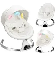 Electric Baby Swing for Infants, APP Remote Bluetooth Control, Pink