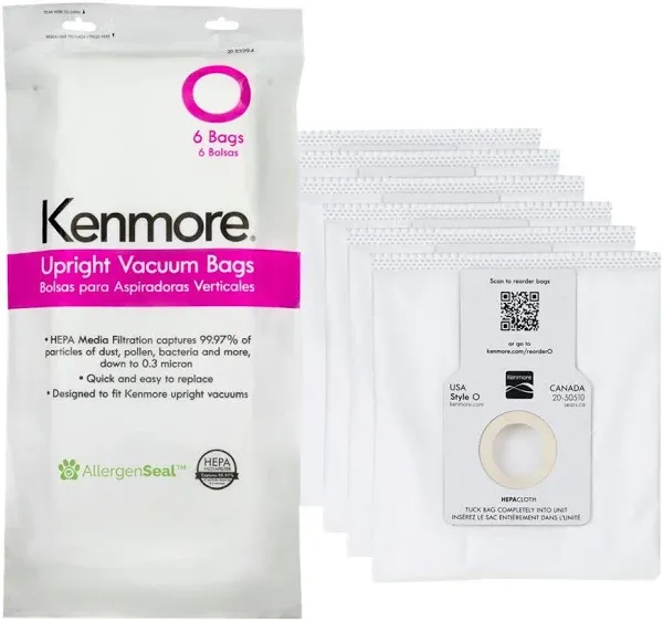 Kenmore 53294 6 Type O Hepa Vacuum Bags for Upright