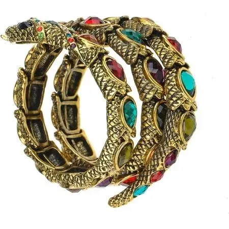 Egyptian Snake Cuff Wrap Bracelet Stretch Colorfu - Anna-Kaci