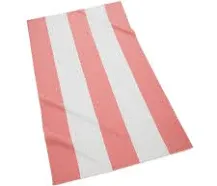 Block Stripe Beach Towel in Coral/White