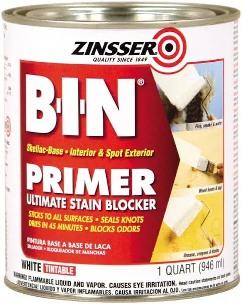 Zinsser B-I-N Shellac-Base Oil Primer, 1-Gallon, White