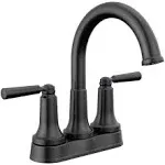 Delta Saylor Two Handle Centerset Bathroom Arc Faucet with Metal Drain & Pop Up