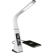 OttLite Thrive LED Sanitizing 11” Desk Lamp with Clock and USB Charging * NEW