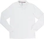 At School by French Toast Long Sleeve Pique Polo, Boy's, Size: S (6/7), White